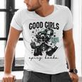 Good Girls Read Spicy Skeleton Book Club Men's V-Neck T-Shirt Good Girls Read Spicy Skeleton Book Club Men's V-Neck T-Shirt