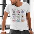 Halloween Ghosts Reading Books Pattern Spooky Kawaii Anime Men's V-Neck T-Shirt Halloween Ghosts Reading Books Pattern Spooky Kawaii Anime Men's V-Neck T-Shirt