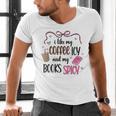 Iced Coffee & Reading Smut Books Girly Spicy Novels Men's V-Neck T-Shirt