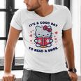 It's a Good Day To Read a Book Cute Cat Book Day Girls Boys Men's V-Neck T-Shirt It's a Good Day To Read a Book Cute Cat Book Day Girls Boys Men's V-Neck T-Shirt