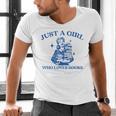 Just a Girl Who Loves Books Book Lover Bookish Men's V-Neck T-Shirt Just a Girl Who Loves Books Book Lover Bookish Men's V-Neck T-Shirt