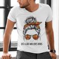 Just a Girl Who Loves Books Pajamas Shirt Reading Book Lover Men's V-Neck T-Shirt