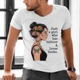 Just a Girl Who Has Tattoos And Love Books Tattooed Inked Men's V-Neck T-Shirt Just a Girl Who Has Tattoos And Love Books Tattooed Inked Men's V-Neck T-Shirt