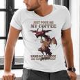Just Pour Me My Coffee Hand Me My Book And Slowly Back Away Premium Men's V-Neck T-Shirt Just Pour Me My Coffee Hand Me My Book And Slowly Back Away Premium Men's V-Neck T-Shirt