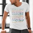 Library Card Vintage Book Due Date Bookish Rainbow Reading Men's V-Neck T-Shirt