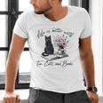 Life Better With 2 Cats Books Kitten Kitty Women Girls Kids Men's V-Neck T-Shirt