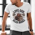 Love God Drink Coffee Read Books – Vintage Spiritual Reading Men's V-Neck T-Shirt