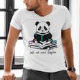Panda Reading Chapter Books Men's V-Neck T-Shirt Panda Reading Chapter Books Men's V-Neck T-Shirt