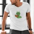 Professional Bookworm Reading Lover Cute Worm Glasses Book Men's V-Neck T-Shirt