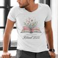Quote New Chapter Begins Retired 2025 Floral Open Book Men's V-Neck T-Shirt Quote New Chapter Begins Retired 2025 Floral Open Book Men's V-Neck T-Shirt
