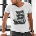 Raccoon With Book Cute Raccoons Reading Books Men's V-Neck T-Shirt Raccoon With Book Cute Raccoons Reading Books Men's V-Neck T-Shirt