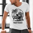 Raccoon Reading Books Summer Humor Trash Reader Men's V-Neck T-Shirt