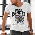 Racoon-Bookworm-Book Bandit-Fueled By Fiction Men's V-Neck T-Shirt Racoon-Bookworm-Book Bandit-Fueled By Fiction Men's V-Neck T-Shirt