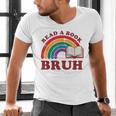 Read A Book Bruh Rainbow Vintage Reading Library Student Men's V-Neck T-Shirt