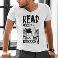 Read More Books Ghost Halloween Reading Teacher Literacy Men's V-Neck T-Shirt