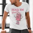 Read 'Em Western Cowgirl Retro Groovy Reading Books Men's V-Neck T-Shirt