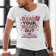 Read Your Heart Out Love Book Valentine Teacher Bookworm Men's V-Neck T-Shirt Read Your Heart Out Love Book Valentine Teacher Bookworm Men's V-Neck T-Shirt
