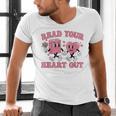 Read You Heart Out Reading Teacher Valentines Day Book Lover Men's V-Neck T-Shirt