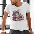 Reading A Book Per Day Keeps Reality Away Skeleton Books Men's V-Neck T-Shirt