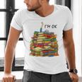 Reading Books Librarian Reader Nerd I'm Ok Teacher School Men's V-Neck T-Shirt