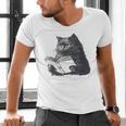 Reading Cat Cat Book Lover Men's V-Neck T-Shirt