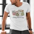 Reading All The Way Christmas Book Lover For Women And Teens Men's V-Neck T-Shirt