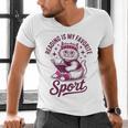Reading Is My Favorite Sport Cat And Book Lover Women Men's V-Neck T-Shirt