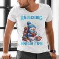 Reading Is Snow Much Fun Christmas Xmas Book Reading Men's V-Neck T-Shirt