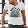 Readsolotl Book Lover Reading Axolotl Kids Reader Men's V-Neck T-Shirt Readsolotl Book Lover Reading Axolotl Kids Reader Men's V-Neck T-Shirt