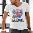 Readsolotl Cute Axolotl Reading Book Kawaii Pink Aesthetic Men's V-Neck T-Shirt Readsolotl Cute Axolotl Reading Book Kawaii Pink Aesthetic Men's V-Neck T-Shirt