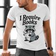I Require Books Raccoon Reading For Book Lovers Men's V-Neck T-Shirt I Require Books Raccoon Reading For Book Lovers Men's V-Neck T-Shirt