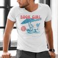 Retro Book Girl Summer Beach Vacation For Book Lover Men's V-Neck T-Shirt