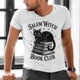 Salem Witch Book Club Bookish Halloween Cat Women Men's V-Neck T-Shirt
