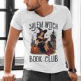 Salem Witch Book Club Bookish Retro Halloween Cat Men's V-Neck T-Shirt