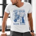 Sarcastic Anti Social Book Club Cat Skull Book Lover Men's V-Neck T-Shirt Sarcastic Anti Social Book Club Cat Skull Book Lover Men's V-Neck T-Shirt