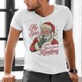 He Sees What You'Ve Been Reading Bookish Christmas Humor Men's V-Neck T-Shirt He Sees What You'Ve Been Reading Bookish Christmas Humor Men's V-Neck T-Shirt