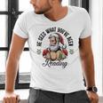 He Sees What You'Ve Been Reading Santa Xmas Book Lover Men's V-Neck T-Shirt He Sees What You'Ve Been Reading Santa Xmas Book Lover Men's V-Neck T-Shirt