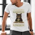 i Have Selective Hearing Cat Coffee Books Retro Men's V-Neck T-Shirt i Have Selective Hearing Cat Coffee Books Retro Men's V-Neck T-Shirt