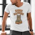 SHHH Happens Librarian Cat Books Library Men's V-Neck T-Shirt