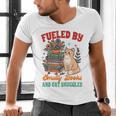 Smut Reader Cat Lover Fueled By Smutty Books & Cat Snuggles For Men Women Men's V-Neck T-Shirt