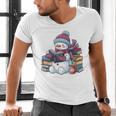 Snowman Reading Book Lovers Christmas Bookworm Librarian Men's V-Neck T-Shirt Snowman Reading Book Lovers Christmas Bookworm Librarian Men's V-Neck T-Shirt