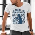 Sorry I'm Booked Cat Reading Book Boho Flowers Vintage Men's V-Neck T-Shirt