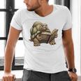 Sulcata Tortoise Reading A Book Men's V-Neck T-Shirt Sulcata Tortoise Reading A Book Men's V-Neck T-Shirt
