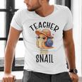 Teacher Snail With Glasses On Books Cute Pre-K Kindergarten Men's V-Neck T-Shirt