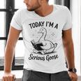 Today I'm A Serious Goose Animal Reading Book Lovers Men's V-Neck T-Shirt