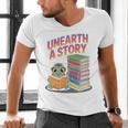 Unearth A Story Cute Turtle Reading Books Librarian Men's V-Neck T-Shirt Unearth A Story Cute Turtle Reading Books Librarian Men's V-Neck T-Shirt