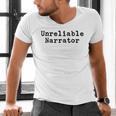 Unreliable Narrator Writer Literary Book Author Bookworm Men's V-Neck T-Shirt
