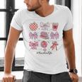 Valentine Teacher Cute Bows Apple Globe Pencil Books Art Men's V-Neck T-Shirt Valentine Teacher Cute Bows Apple Globe Pencil Books Art Men's V-Neck T-Shirt