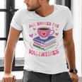 Valentines All Booked For Valentines Book Lovers Teacher Kid Premium Men's V-Neck T-Shirt