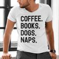 Vintage Coffee Books Dogs Naps Retro Men's V-Neck T-Shirt